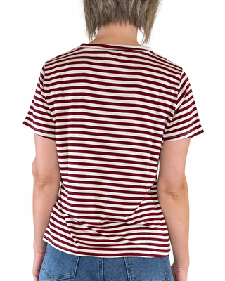 Habiti - Regular T-Shirt mit Streifen aus Viskose - INDIAROT