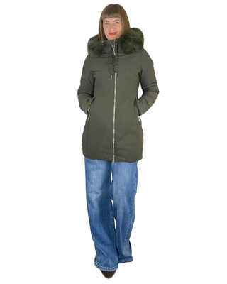 Habiti - Giaccone slim tessuto tecnico - VERDE MILITARE