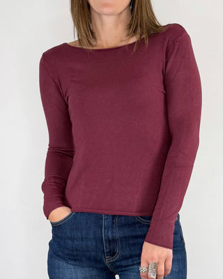 Susy Mix - Maglia slim barchetta - BORDEAUX