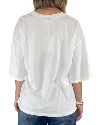 Susy Mix - T-shirt scatola manica 3/4 - BIANCO