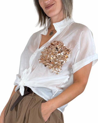 CADì - Camicia Jaffa paillettes - BRONZO
