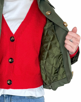 Habiti - Trench corto leggermente imbottito - VERDE MILITARE