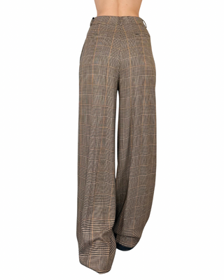 Vicolo - Pantalone palazzo check - CAMMELLO