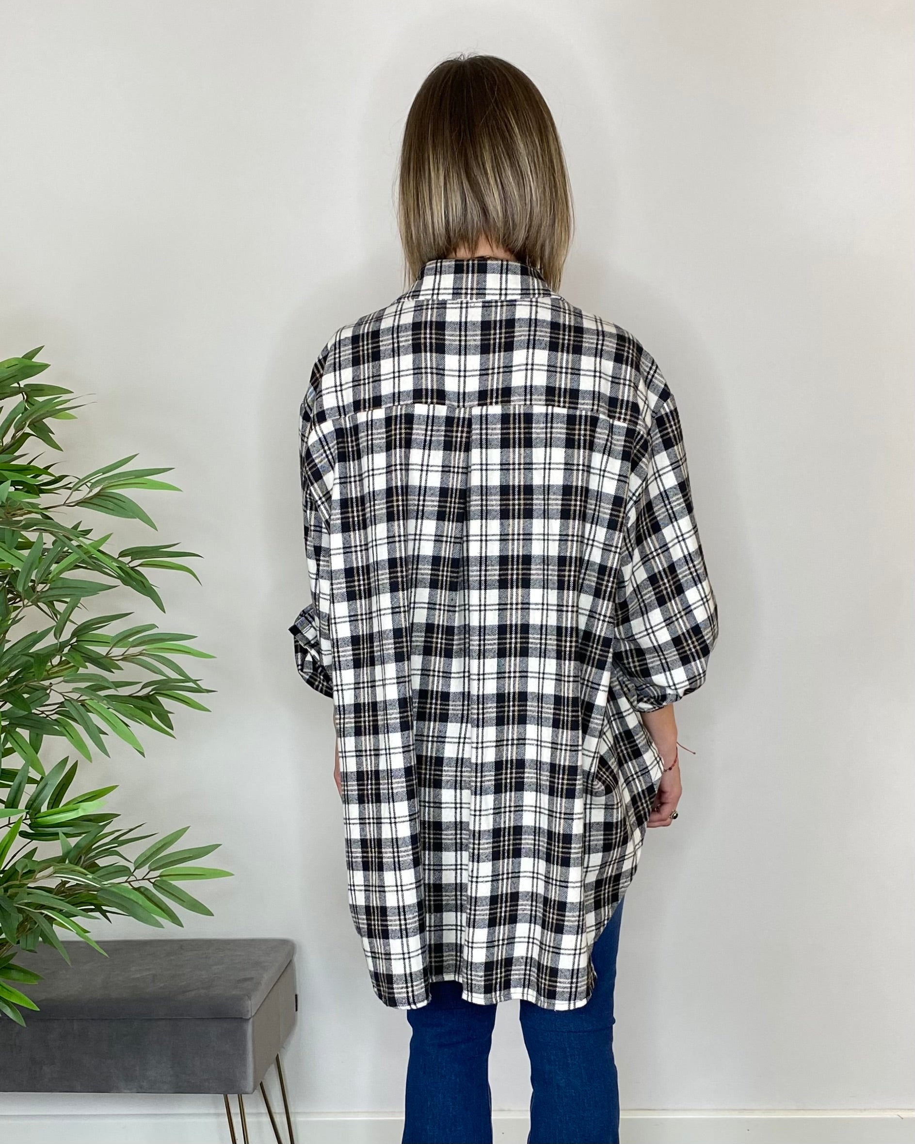 Camicia flanella over check - PANNA