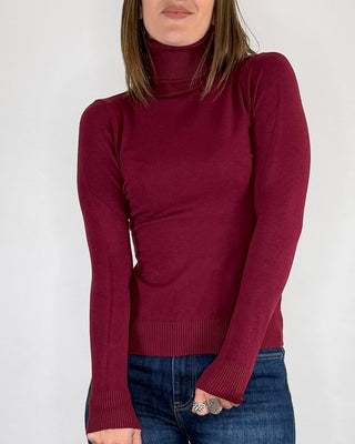 Susy Mix - Maglia slim collo alto - BORDEAUX