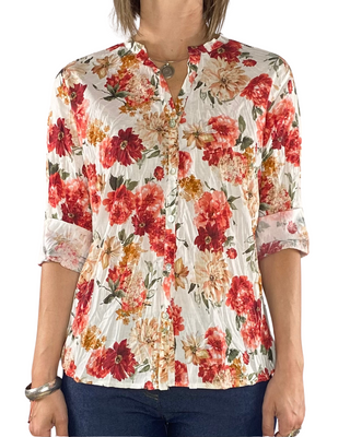 Habiti - Camicia fantasia 100% cotone - ROSSO