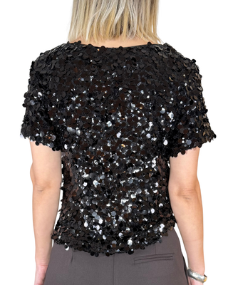 Haveone - Blusa con paillettes - NERO