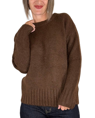 Habiti - Maglione a scatola - CIOCCOLATO