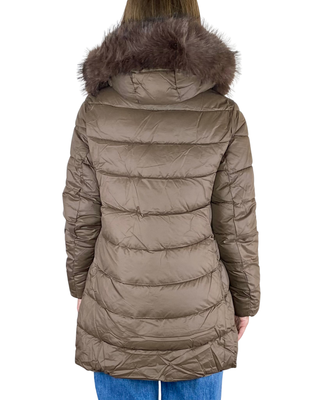 Habiti - Piumino lungo stondato - MORO