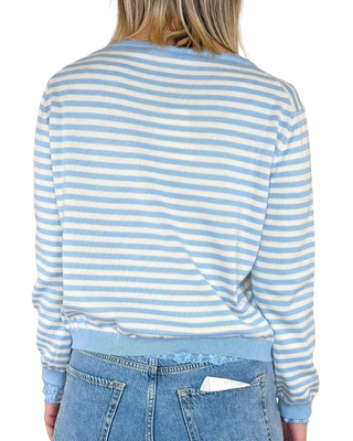 Habiti - Maglia righe cotone - CELESTE