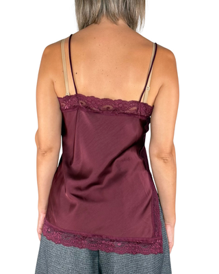 Habiti - Top con pizzo - BORDEAUX
