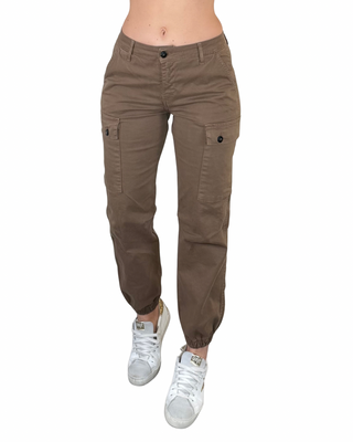 Habiti pantalone cargo cotone fango - vista frontale