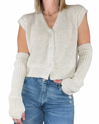 Susy Mix - Gilet con manicotti - BEIGE