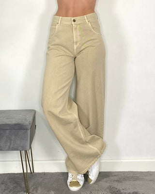 Vicolo - Jeans Mia bull palazzo - BEIGE