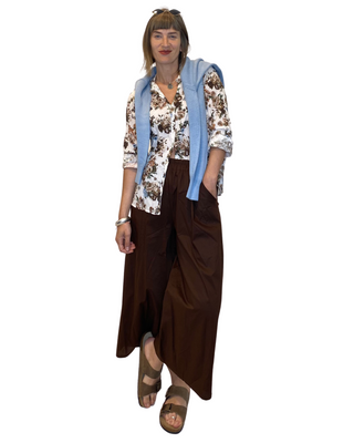 Habiti - Camicia fantasia 100% cotone - MORO