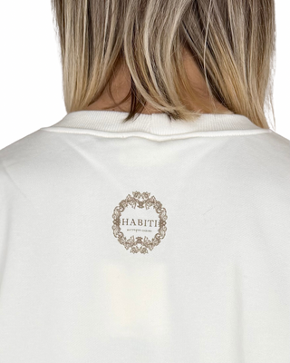 vicolo - felpa stondata "cortina" - panna