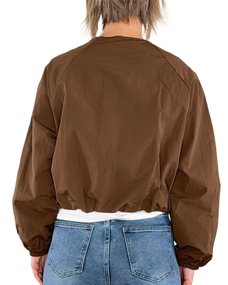 Habiti - Nylon bomber jacket - DARK BROWN