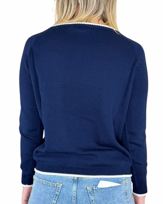 Habiti - Maglia bordino contrasto 100% cotone - BLU