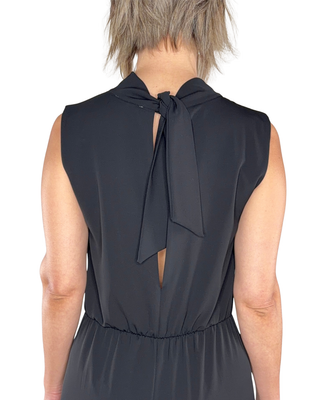 Habiti - Fluid jumpsuit with drop neckline - BLACK