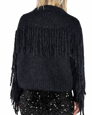 Habiti - Maglia mohair frange - NERO