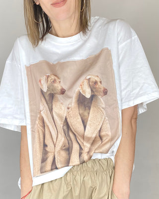 CADì - T-shirt "Weimaraner" - BIANCO