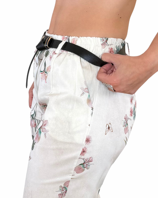 Habiti - Pantalone barrel in fantasia - BURRO