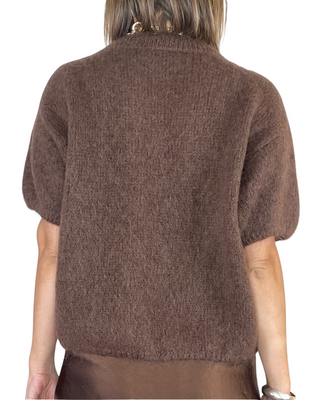 Habiti - Maglia mohair cabochon - MORO