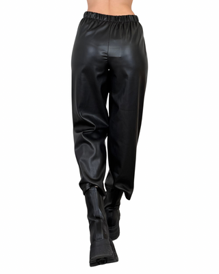 Habiti - Pantalone Japan ecopelle - NERO