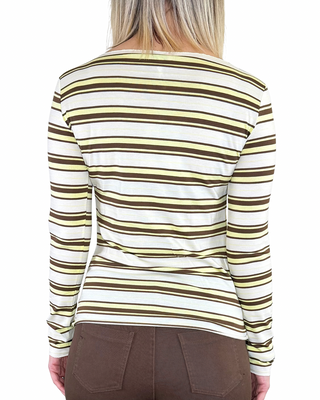 Susy Mix - T-shirt barchetta righe - GIALLO