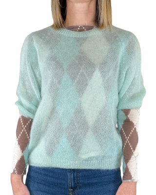 CADì - Maglia manica 3/4 kid mohair - VERDE ACQUA