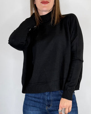 Susy Mix - Maglia lupetto a scatola - NERO