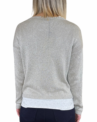 Souvenir - Maglia scatolina lurex - NATURALE