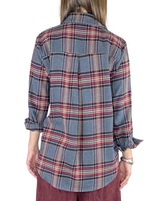 Habiti - Camicia quadri flanella - GRIGIO