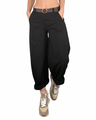 Habiti - Pantalone barrel Marta - NERO