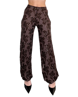 Susy Mix - Pantalone baloon paillettes - MORO