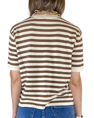 Habiti - Maglia righe m/manica - MOKA