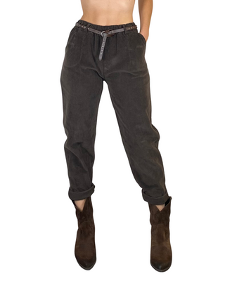 Habiti - Pantalone baggy velluto - MORO