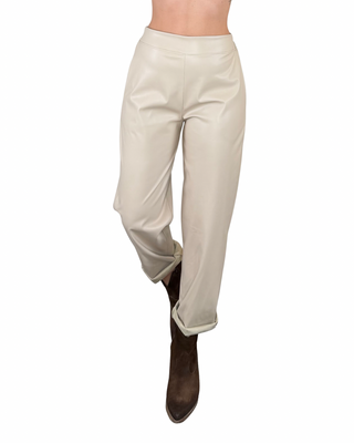 Susy Mix - Pantalone ecopelle - BEIGE