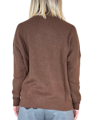 Haveone - Maglia lupetto cabochon - MORO