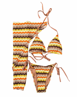 Habiti - Bikini Canarie con pareo - CARAMELLO