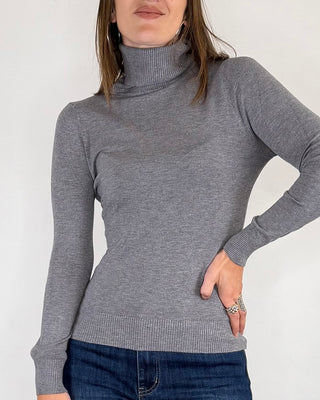 Susy Mix - Maglia slim collo alto - GRIGIO