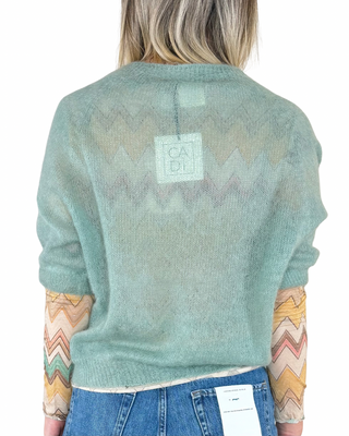 CADì - Maglia manica 3/4 kid mohair - verde salvia