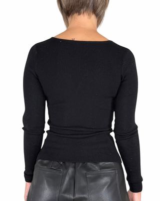 Habiti - Maglia scollo cuore - NERO