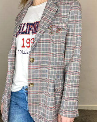 Tensione In - Blazer over Principe di Galles - ROSSO