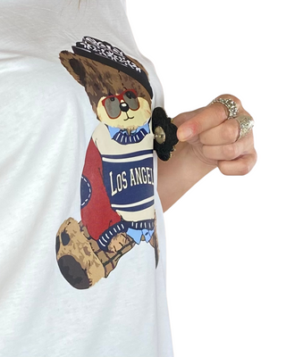 Vicolo - T-shirt orso Los Angeles - PANNA