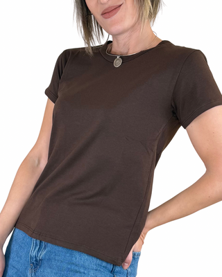 Habiti - T-shirt basica cotone - MORO