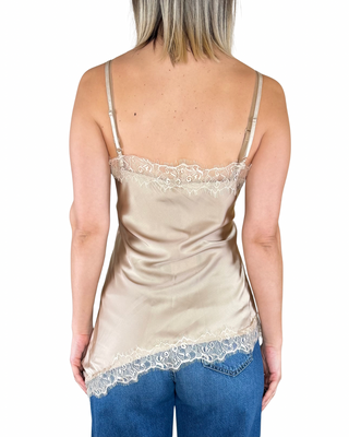 Habiti - Top con pizzo - BEIGE