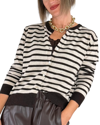 Habiti - Cardigan misto cashmere - MORO
