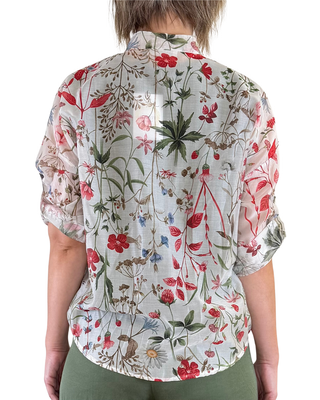 Habiti - Camicia fantasia in tencel - BURRO/ROSSO