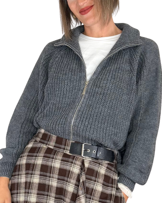 Habiti - Cardigan full zip - GRIGIO